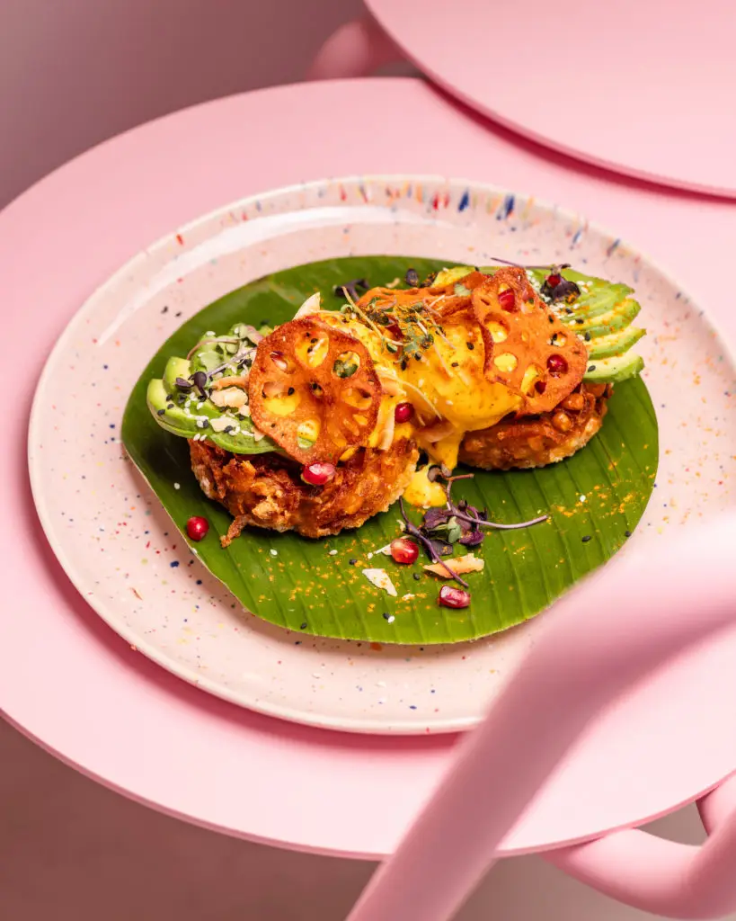 Exotic Hasbrown egg benedict